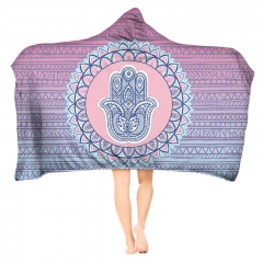 毛毯卫衣淡紫色底古印度花纹hamsa