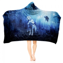 Hoodie blanket frosted wolf
