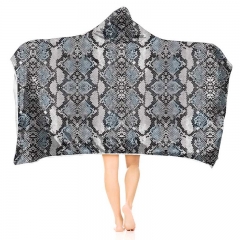 Hoodie blanket silver python pattern