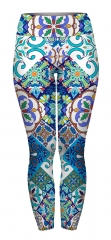 High waist leggings blue mosaic