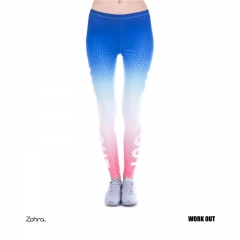 3D print leggings workout omber blue and pink