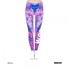 3D print leggings workout marble stripes purple