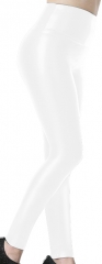 White high-waisted PU Leggings