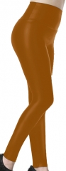 Gold Brown PU Leggings