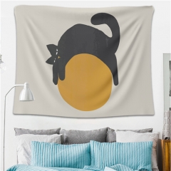 tapestry cat with lemon