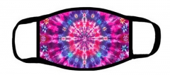 one layer mask with colored tie-dyed mandala