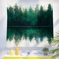 挂毯（150*200CM) 树的湖面映射reflection