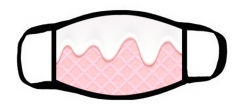 One layer mask  with edge Pink puffs