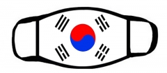 One layer mask  with edge the flag of South Korean Fla