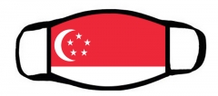 One layer mask  with edge Singapore flag