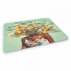 Mouse pad woman and flowers