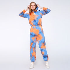 Blue and orange tie-dye suit