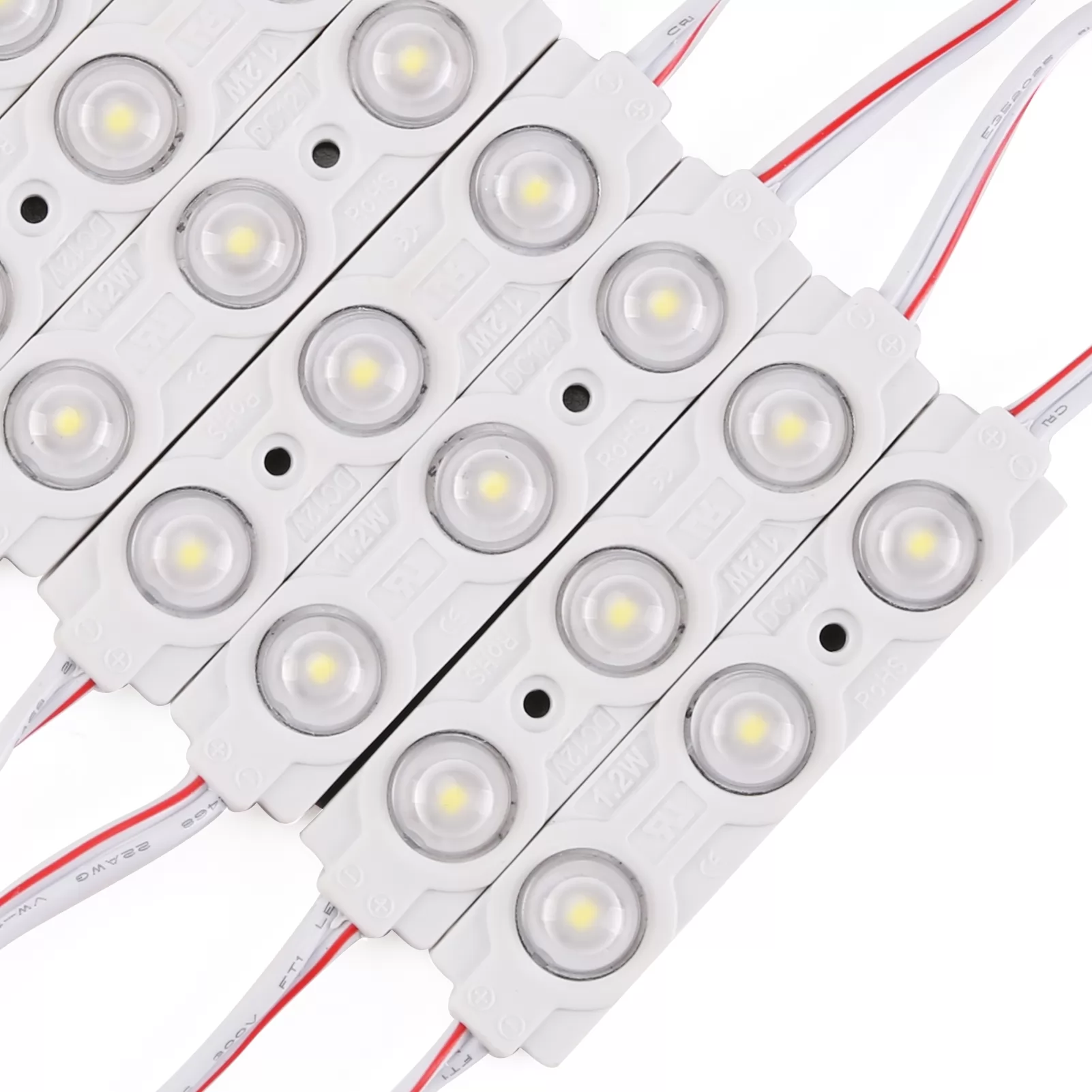 LED Module 12V DC UL Listed 3 LEDs 6500K Daylight White 1.2W for Advertising Signs Letter (200PCS)