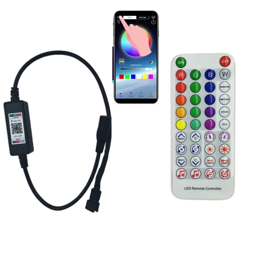 WS2811 Addressable LED Blue*tooth Controller iOS Android App Wireless Remote Control DC 5V~12V for WS2811 Dream Color Programmable RGB LED Strip Pixel