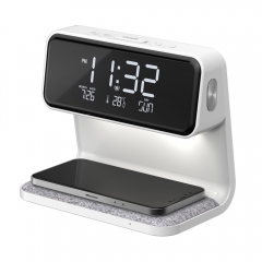 Wireless Charger Bedside Digital Alarm Clock with Night Light Bedroom A26