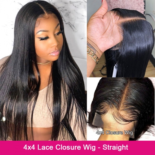 4×4 Lace Closure Wig - Straight(180% Density)