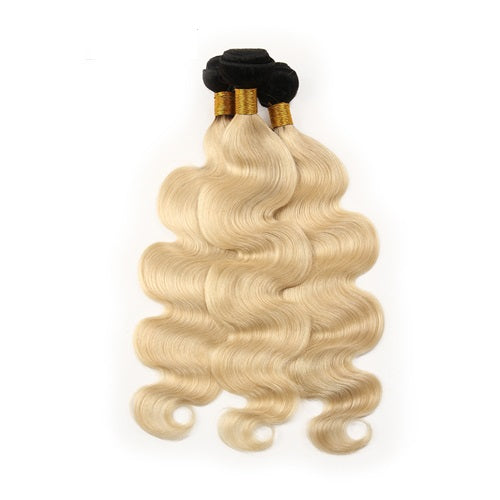 Wholesale Ombre Platinum Blonde #1B/613 Body Wave Hair Bundle(100grams/bundle)