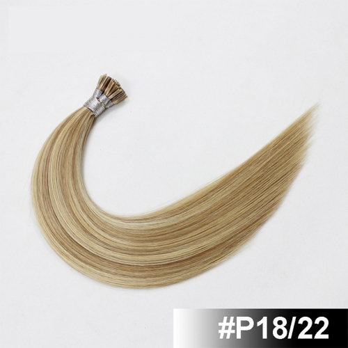 Mix Color #P18/22 Stick/I Tip Straight Hair  Extensions (100strands/100grams)
