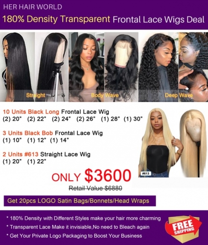 180% Density Transparent Frontal Wholesale Lace Wigs Deal 3600