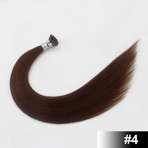 Chocolate Brown #4 Dark Color Stick/I Tip Straight Hair Extensions (100strands/100grams)