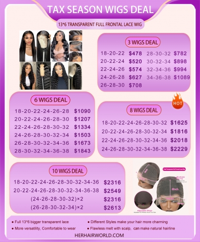 2024 Tax Season Wigs Deal 13x6 Transparent Full Frontal Lace Wigs Deal