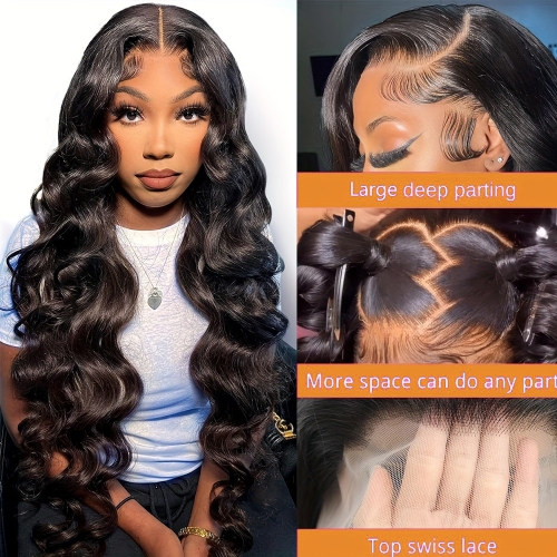 13x6  Body Wave Full Frontal Transparet Lace Wig