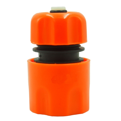 Plastic 1/2 inch garden hose quick connector with waterstop