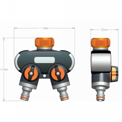 Water Hose 2-way Splitter For Garden