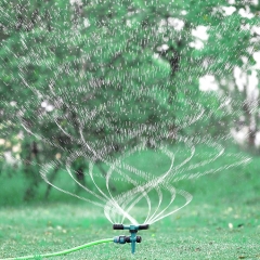 Garden 3-arm rotary sprinkler with plastic spike