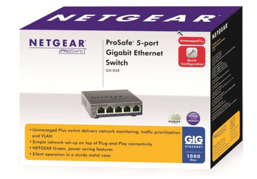 Netgear GS105E-200AUS 5端口千兆管理Prosafe Plus交换机