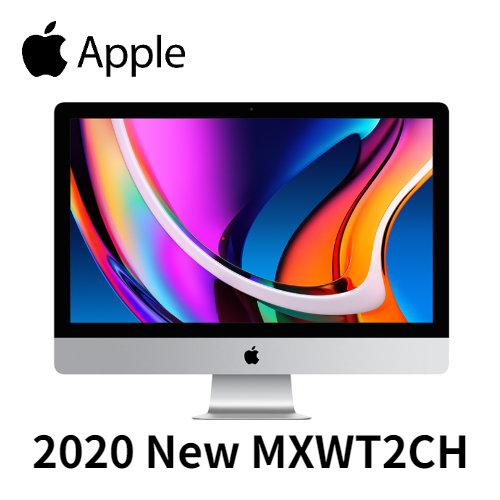 苹果 2020新款 MXWT2CH/A5k屏 27寸"5K 视网膜显示屏 3.1GHz 6 核第十代 Intel Core i5 处理器Turbo Boost 最高可达 4.5GHz/8GB 2666MHz DDR4 内存/256GB 固态硬盘¹/Radeon Pro 5300 图形处理器，配备 4GB GDDR6 显‍存