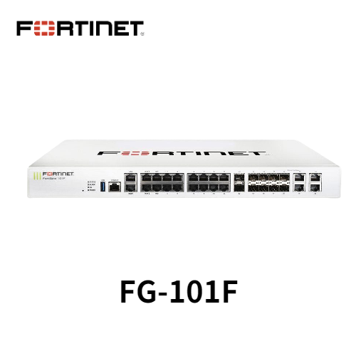 飞塔 FG-101F - Fortinet Next 通用防火墙-中档-100E 系列 Fortinet FortiGate 101F FG-101F，22x GE RJ45 端口（包括 2x WAN 端口，1x DMZ 端口，1x Mgmt 端口，2x HA 端口，16x 交换机端口，4 SFP 端口共享介质），4 SFP 端口，2x 10 GE SFP+ FortiLinks， 480 GB 板载存储，双电源冗余。Max managed FortiAPs (Total / Tunnel) 64 / 3