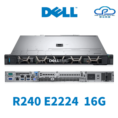 Dell Intel® Xeon® E-2224 Processor | Dell PowerEdge R240 Rack Server | 16GB RAM | 1TB-2TB SATA | Enterprise class | DVDRW | 250W | Dual-port Gigabit LAN Dell EMC PowerEdge R240 Specification