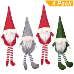 Tomte gnomes, Stuffed Gnomes Elf Decorations Set Pack of 4 Colorful Scandinavian Gnomes Adorable Holidays Home Decorations Gray, Green, and Red Troll