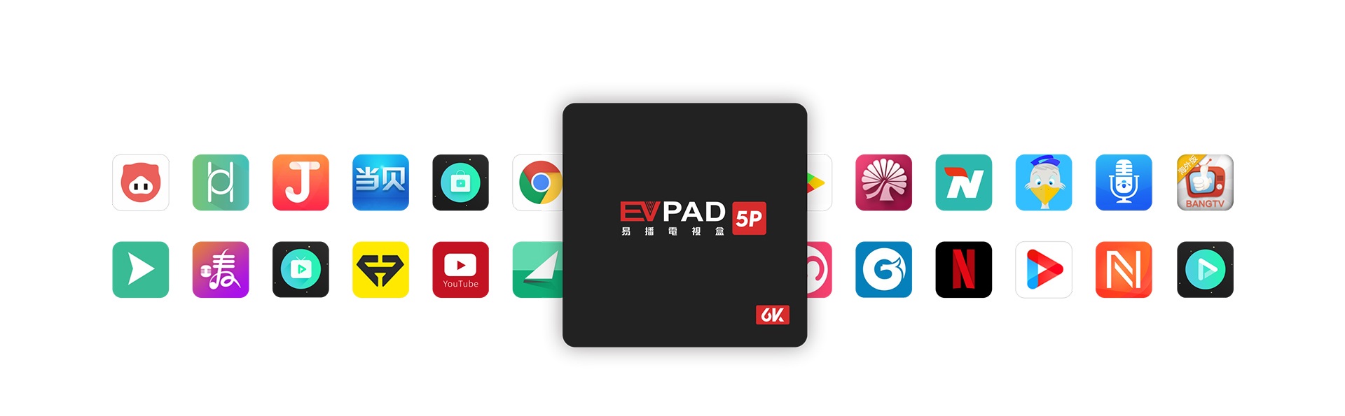 EVPAD 5P กล่องทีวี - 4G + 32G ที่เก็บข้อมูลขนาดใหญ่