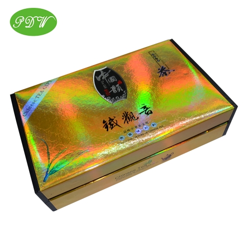 Glitter Shiny Tea Box Glossy Cardboard Tea Gift Boxes Custom