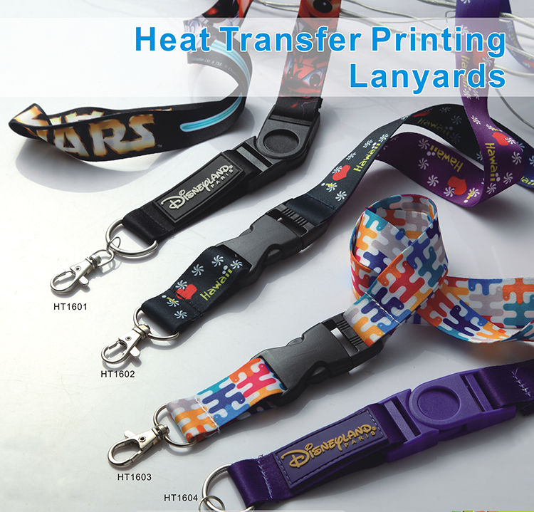 Polyester lanyards with dye-sublimation printing