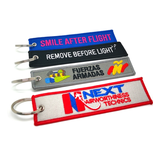Embroidery keychain for aviation branding