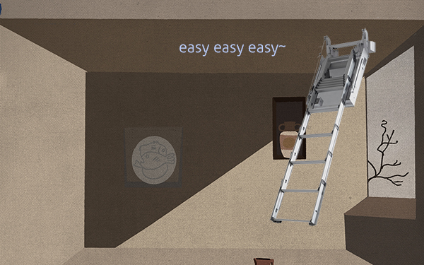 escada de loft elétrica fácil de usar em casa