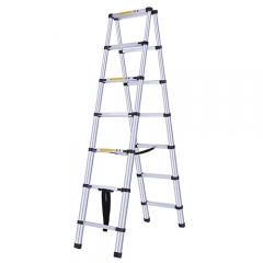 Household Portable Double-Sided Aluminium Telescoping Ladder 9.5 + 9.5FT