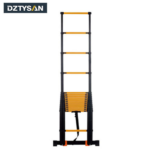 Outdoors Easy to Carry Aluminum Black Telescopic Ladder EN131