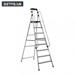 Portable Tool Tray Aluminum Step Home Ladder with Armrests