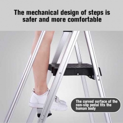 Big Pedal Aluminium Household Step Stool Ladder with Handrail