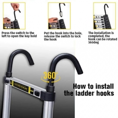 Aluminium Telescopic Ladder with Hooks