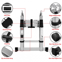 Home Decoration A Frame Telescopic Extension Folding Ladder