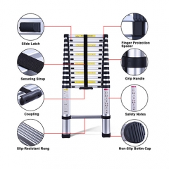 Best Seller Aluminum Telescopic Ladder with Finger Safety