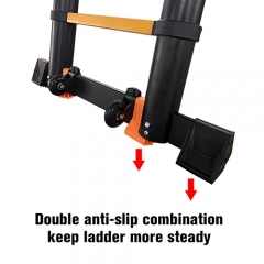 Black Frame Telescoping Step Ladder