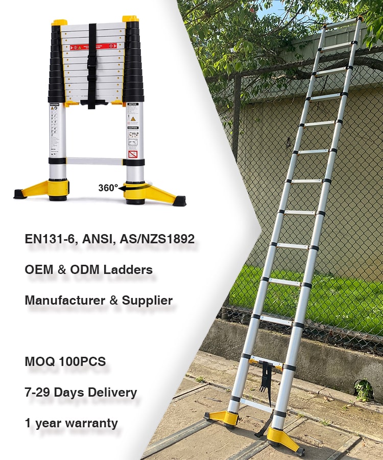 GOKULAD 3.8m/12.5FT soft close telescopic ladder