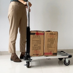 Aluminium Foldable Push Cart Adjustable Platform Trolley 150kg