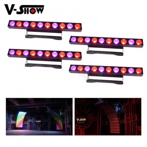 4pcs Led Bar Wash Lighting 10 Dot 30W RGBW 4in1 Led COB Dmx 512 Individual Control Dj Light For Landscape And Stage Lighting